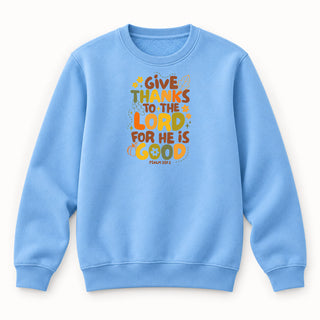 Give thanks Christmas Sweatshirt Babyblau