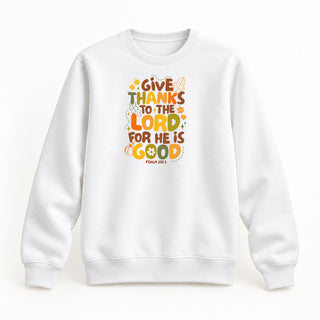 Give thanks Christmas Sweatshirt Weiß