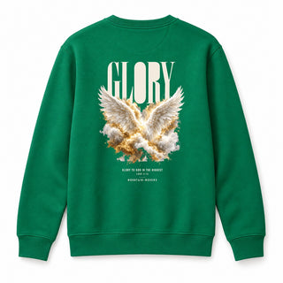 Glory to God in the Highest Christmas Sweatshirt Backprint Grün