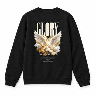 Glory to God in the Highest Christmas Sweatshirt Backprint Schwarz