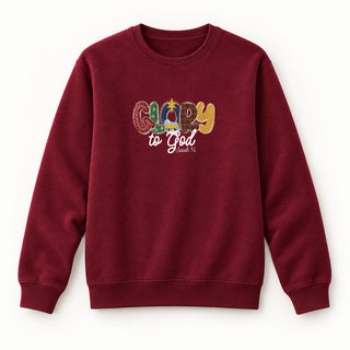 Glory to God Isaiah 9:6 Christmas Sweatshirt Burgunder