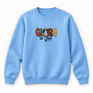 Glory to God Isaiah 9:6 Christmas Sweatshirt Babyblau