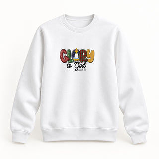 Glory to God Isaiah 9:6 Christmas Sweatshirt Weiß