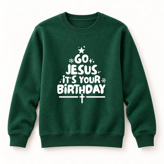 Go Jesus Christmas Sweatshirt Grün