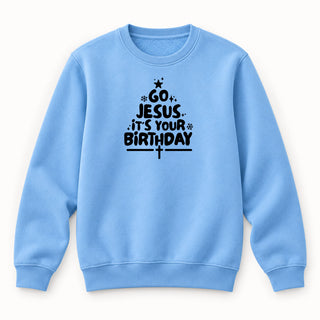 Go Jesus Christmas Sweatshirt Babyblau