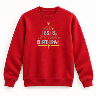 Go Jesus colored Christmas Sweatshirt Rot