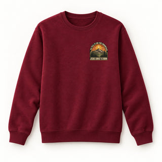Go Tell It on the Mountain Christmas Sweatshirt Burgunder