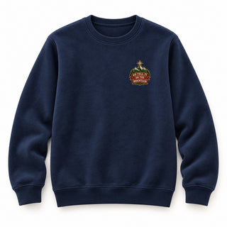 Go Tell It on the Mountain Stitch Christmas Sweatshirt Navy