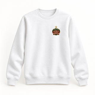 Go Tell It on the Mountain Stitch Christmas Sweatshirt Weiß