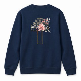 Golden Cross Aquarell Sweatshirt Backprint Navy