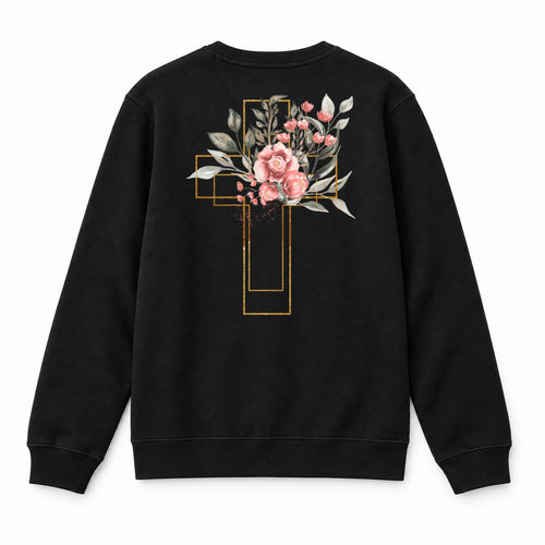 Golden Cross watercolor sweatshirt backprint