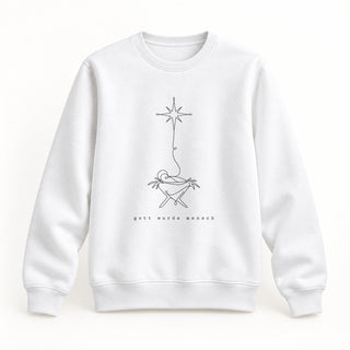 Gott wurde Mensch Christmas Sweatshirt Weiß