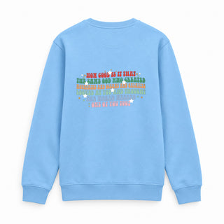 How Cool Christmas BackPrint Sweatshirt Babyblau