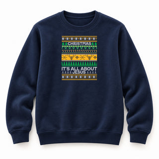It's all about Jesus Sweatshirt Navy