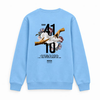 Jesaja 41:10 Sweatshirt BackPrint Babyblau