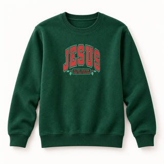 Jesus College Style Christmas Sweatshirt Grün