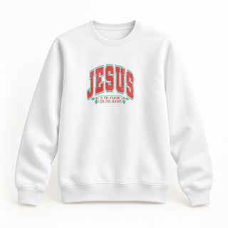Jesus College Style Christmas Sweatshirt Weiß