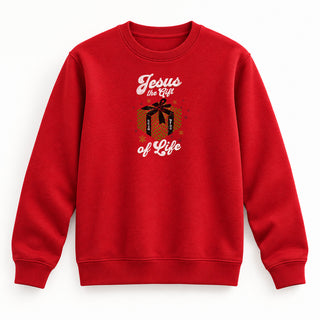 Jesus Gift of Life Christmas Sweatshirt Rot
