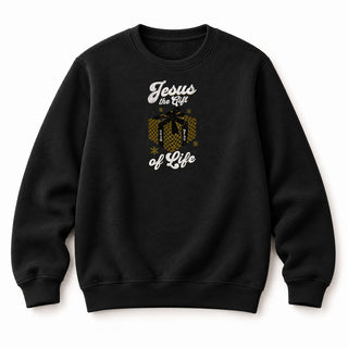Jesus Gift of Life Christmas Sweatshirt Schwarz