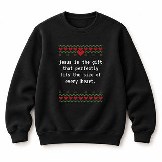 Jesus is the Gift Christmas Sweatshirt Schwarz