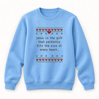 Jesus is the Gift Christmas Sweatshirt Babyblau