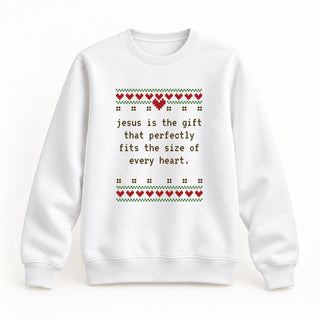 Jesus is the Gift Christmas Sweatshirt Weiß