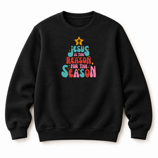 Jesus is the reason tree Christmas Sweatshirt Schwarz