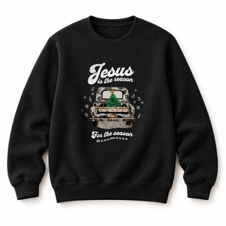 Jesus is the Reason Truck Christmas Sweatshirt Schwarz