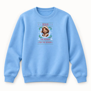 Jesus the Reason Christmas Sweatshirt Babyblau