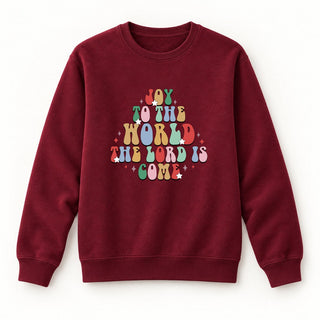 Joy to the World Christmas Sweatshirt Burgunder