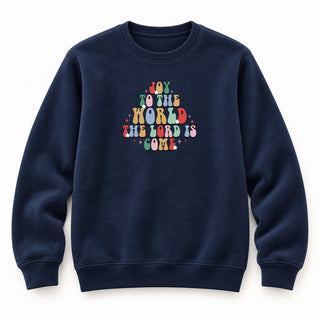 Joy to the World Christmas Sweatshirt Navy