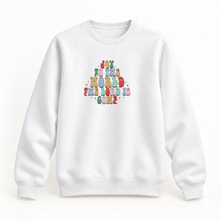 Joy to the World Christmas Sweatshirt Weiß