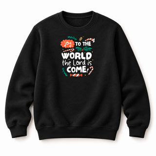 Joy to the World colored Christmas Sweatshirt Schwarz