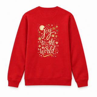 Joy to the World golden Christmas Sweatshirt Backprint Rot