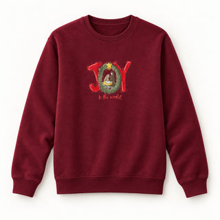 Joy to the world red Christmas Sweatshirt Burgunder