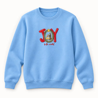 Joy to the world red Christmas Sweatshirt Babyblau