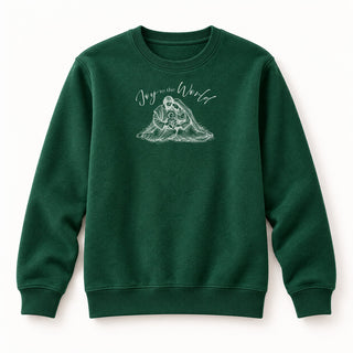 Joy to the World Sketch Christmas Sweatshirt Grün