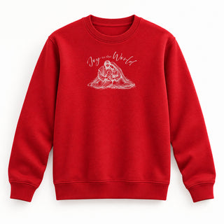 Joy to the World Sketch Christmas Sweatshirt Rot