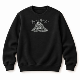 Joy to the World Sketch Christmas Sweatshirt Schwarz