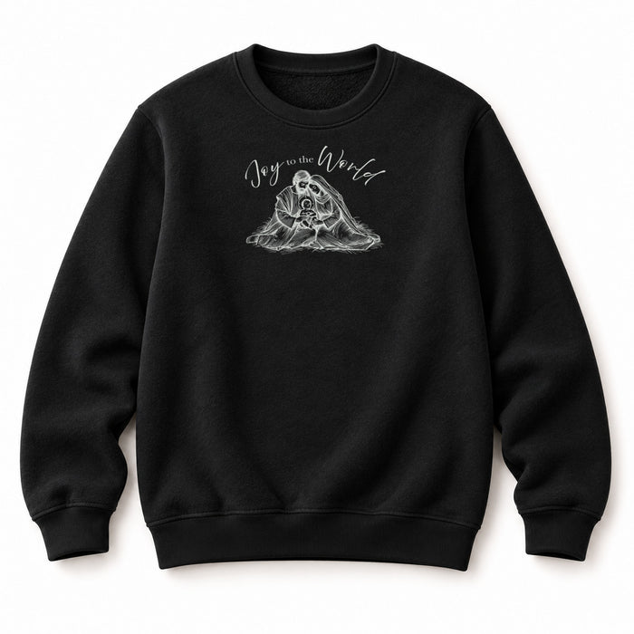 Joy to the World Sketch Christmas Sweatshirt