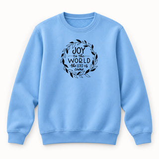 Joy to the World Circle Christmas Sweatshirt Babyblau