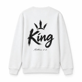 King Matthew 2:2 Christmas Sweatshirt Backprint Weiß