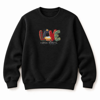 Love Came Down Christmas Sweatshirt Schwarz