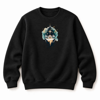 Nativity Scene Christmas Sweatshirt Schwarz