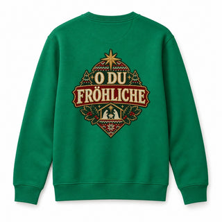 O du fröhliche Christmas Sweatshirt Backprint Grün
