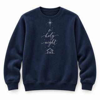 O Holy Night Christmas Sweatshirt Navy