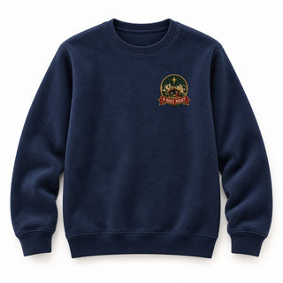 O Holy Night Stitch Christmas Sweatshirt Navy