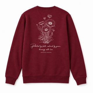 Planted by faith Sweatshirt Backprint Burgunder