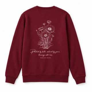 Planted by faith Sweatshirt Backprint Burgunder
