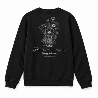 Planted by faith Sweatshirt Backprint Schwarz